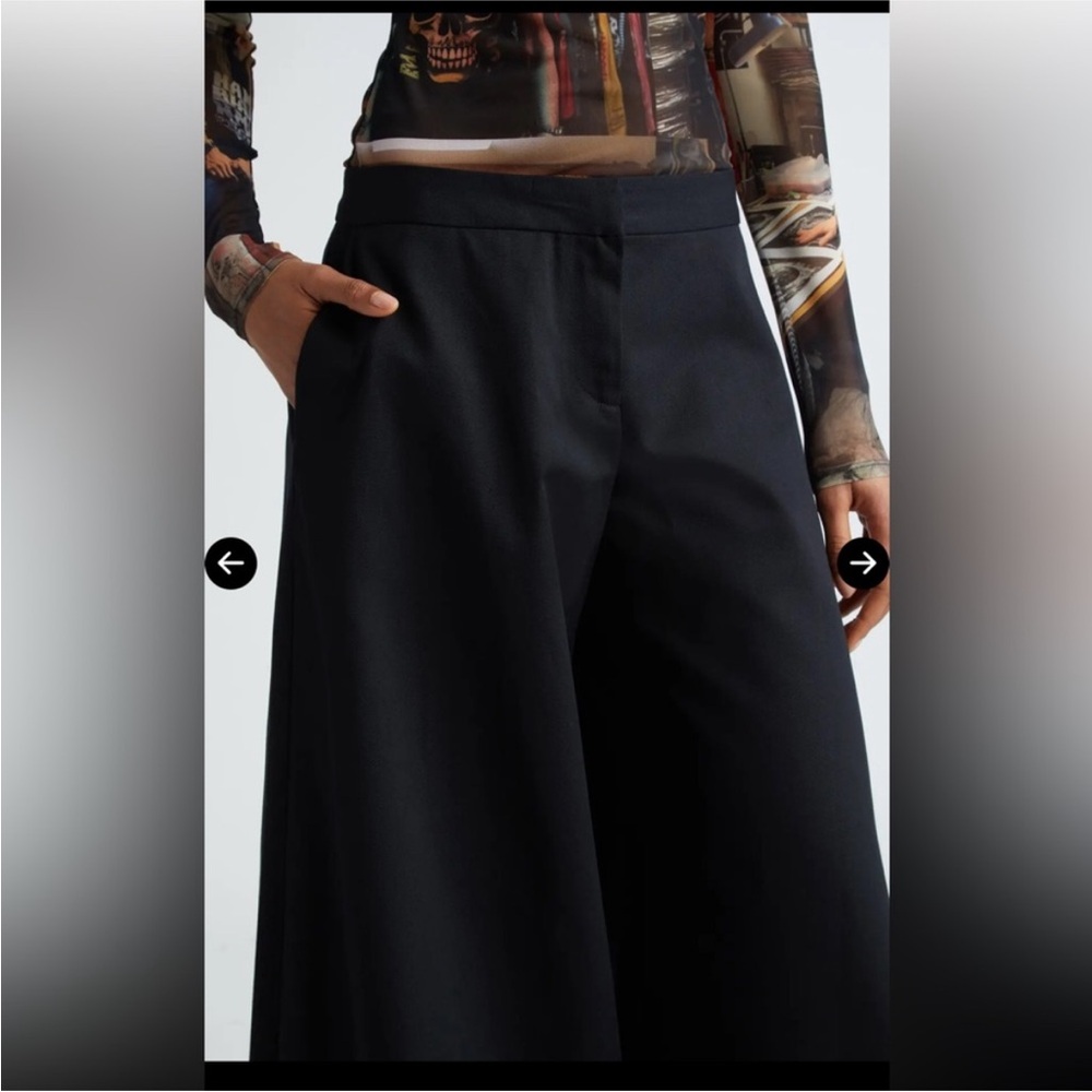 Puppets and Puppets Sz 8 Rave Wide Leg Premium Cotton Chino Trousers Black - Picture 4 of 16